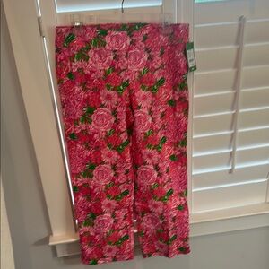 Lilly Pulitzer Pink and Green Floral Capris